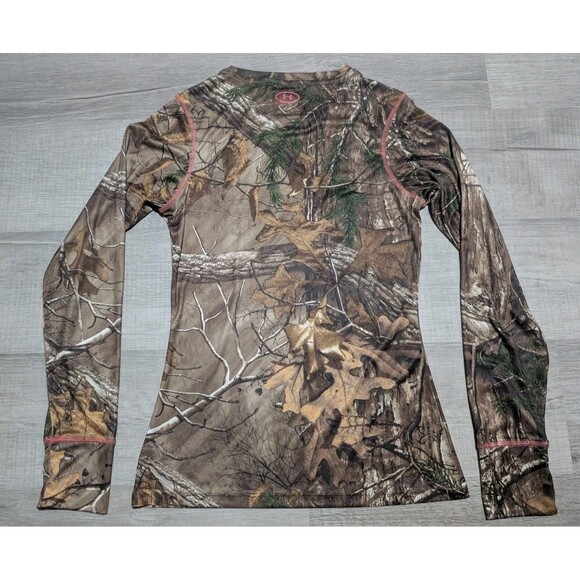 Under Armour Shirt Women Sz S Camo Heat Gear Scent Control Long Sleeve Realtree - Picture 5 of 7
